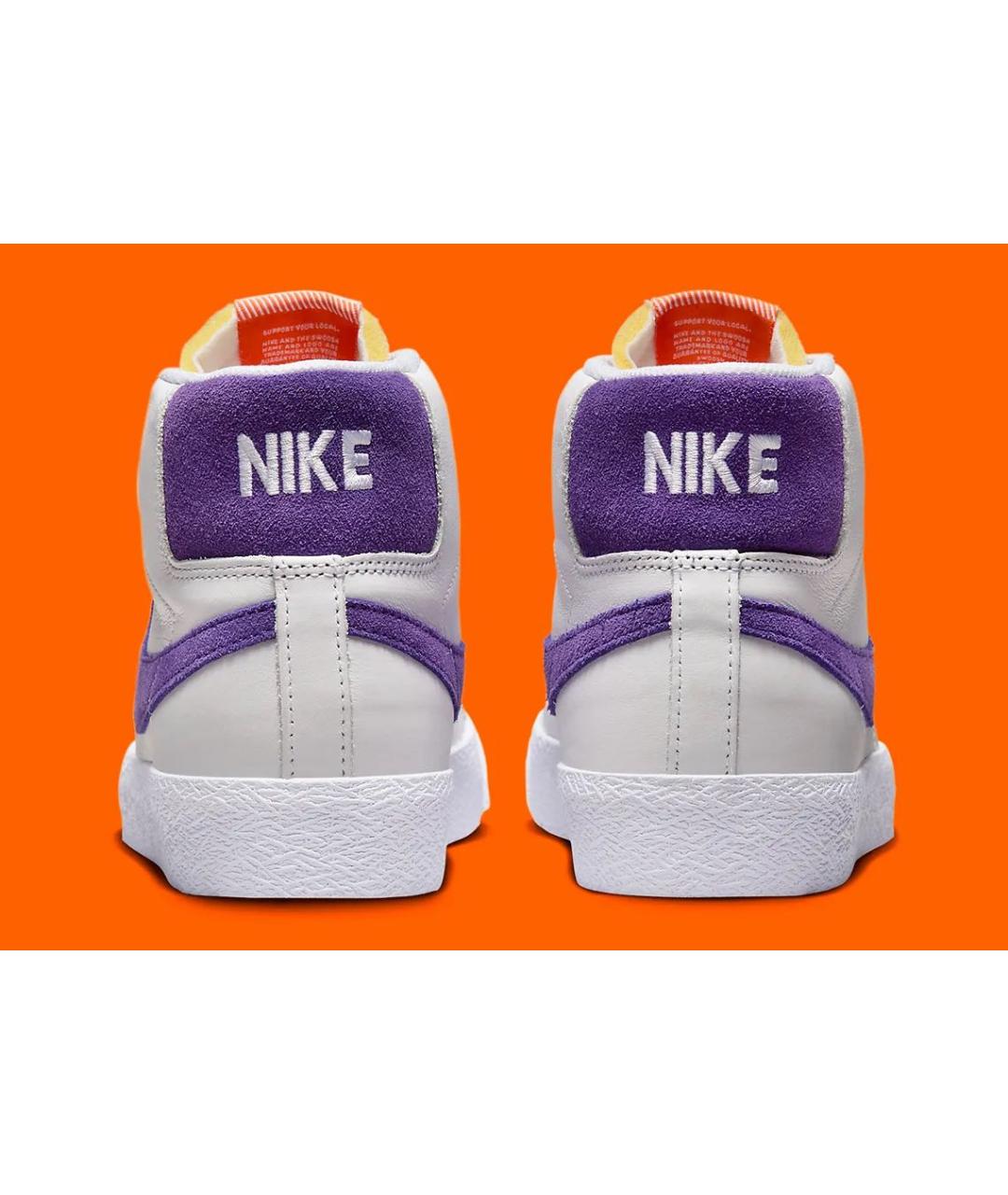 NIKE Белые кожаные высокие кроссовки / кеды, фото 5