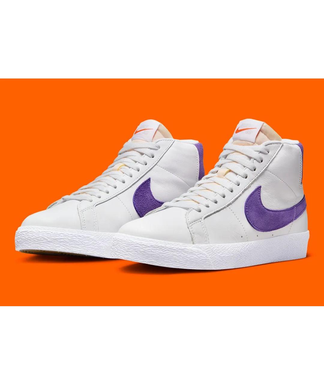 NIKE Белые кожаные высокие кроссовки / кеды, фото 3