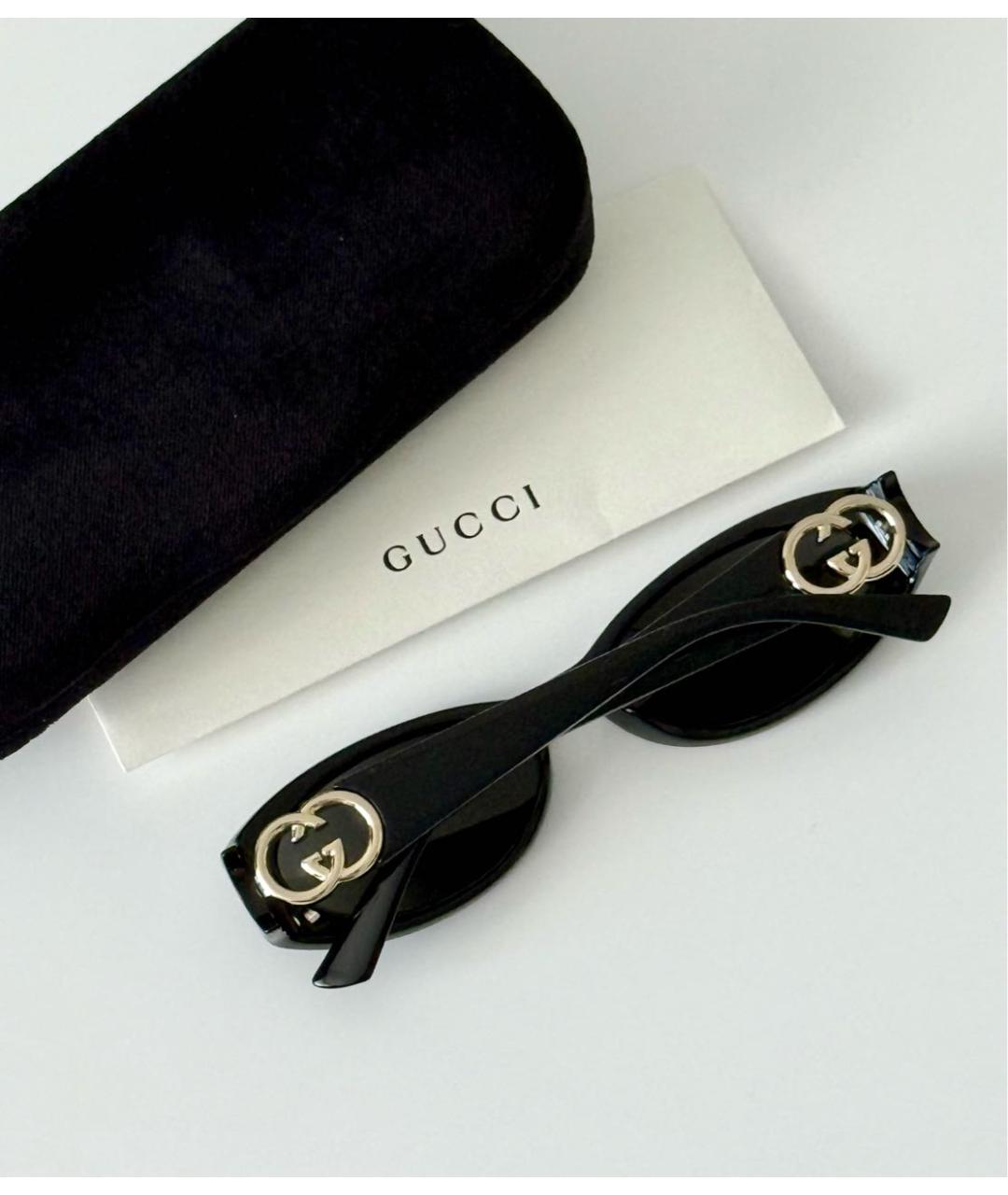GUCCI Черные пластиковые солнцезащитные очки, фото 4