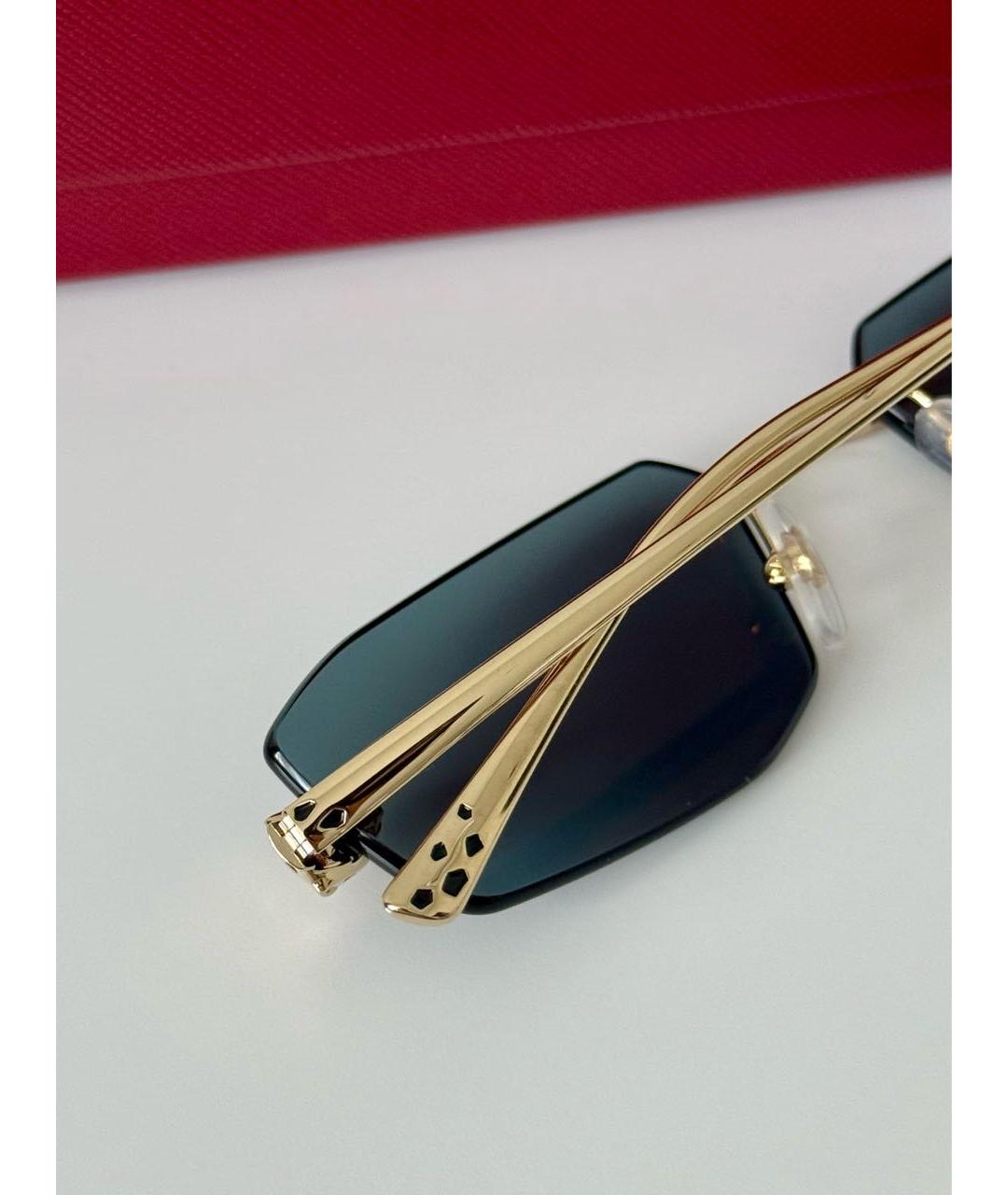 CARTIER Бирюзовые металлические солнцезащитные очки, фото 2