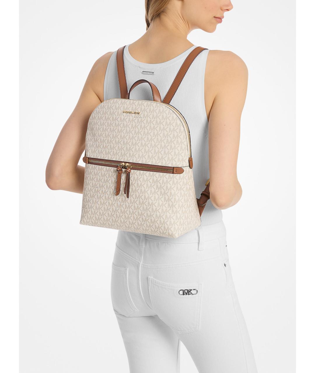 MICHAEL KORS Бежевый рюкзак из искусственной кожи, фото 3