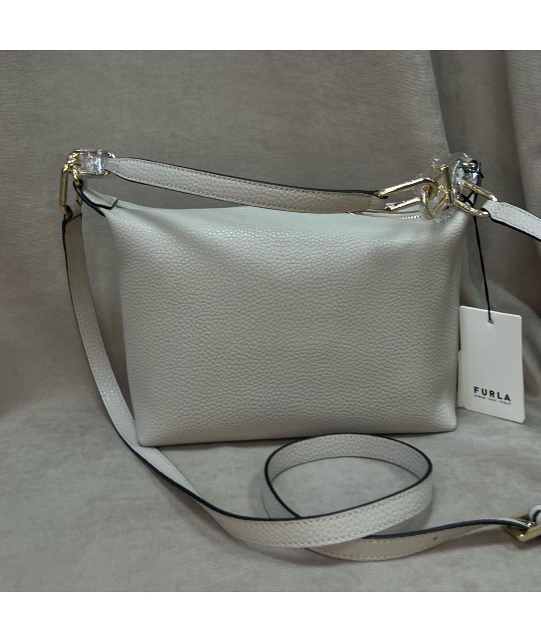FURLA Бежевая кожаная сумка через плечо, фото 3