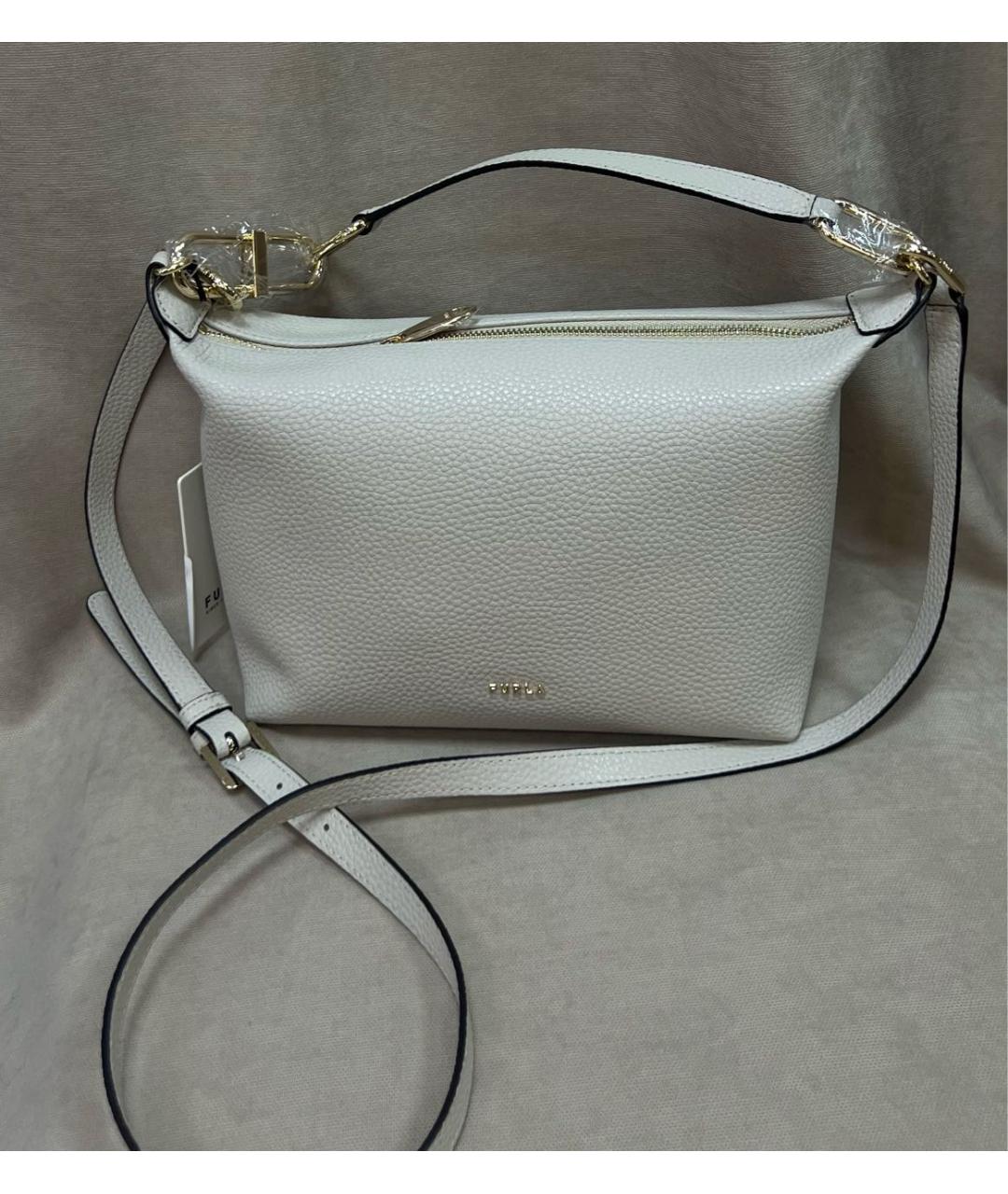 FURLA Бежевая кожаная сумка через плечо, фото 6