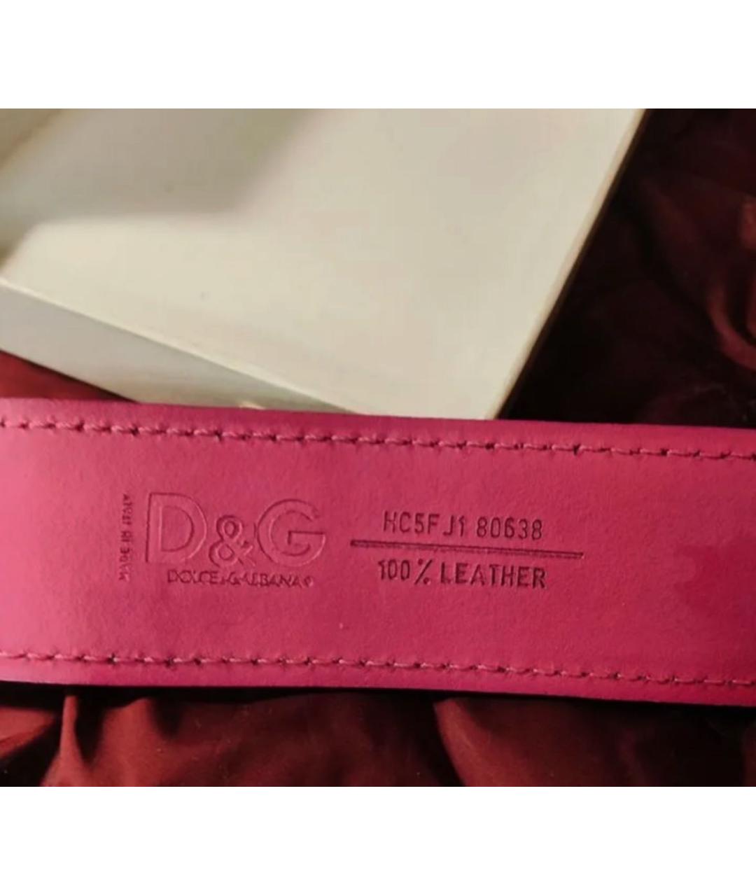 DOLCE&GABBANA Розовый кожаный ремень, фото 3