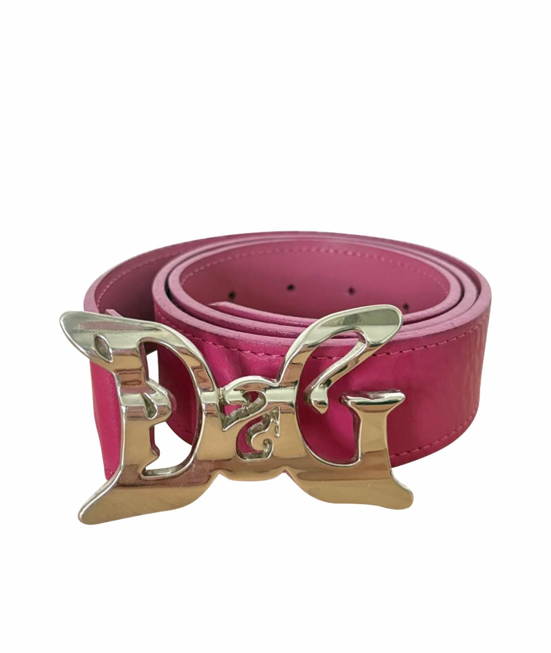 DOLCE&GABBANA Розовый кожаный ремень, фото 1