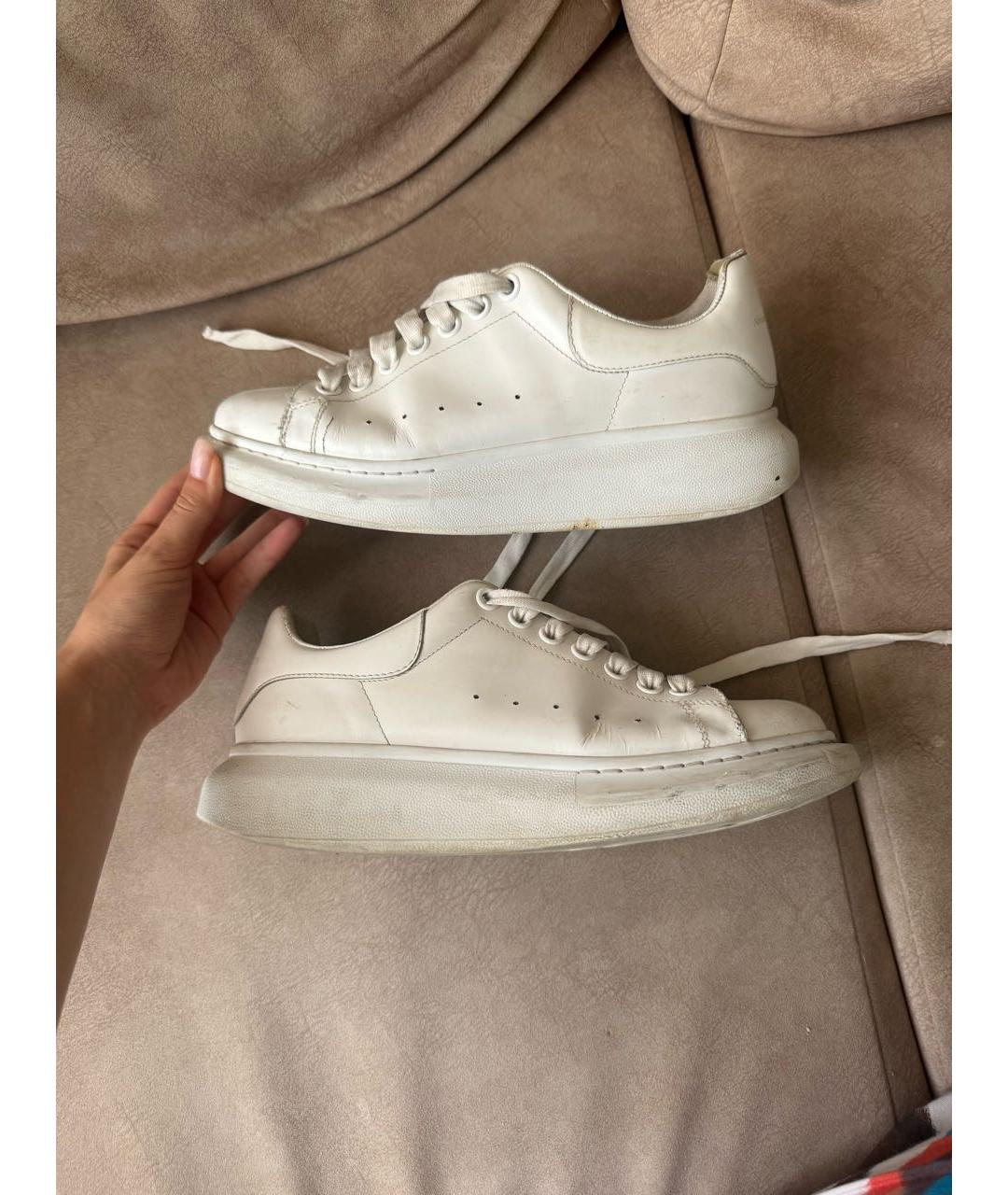 ALEXANDER MCQUEEN Белые кожаные кеды, фото 9