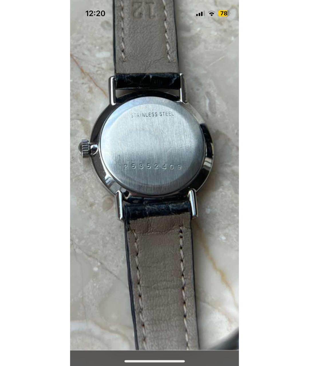 LONGINES Черные кожаные часы, фото 3
