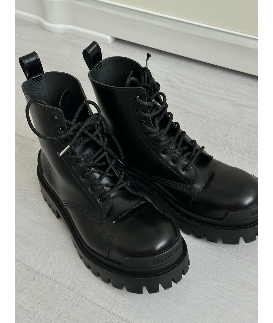 BALENCIAGA Черные кожаные ботинки, фото 7