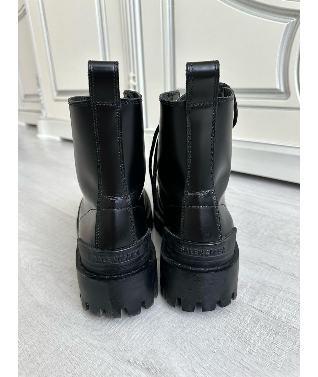 BALENCIAGA Черные кожаные ботинки, фото 4