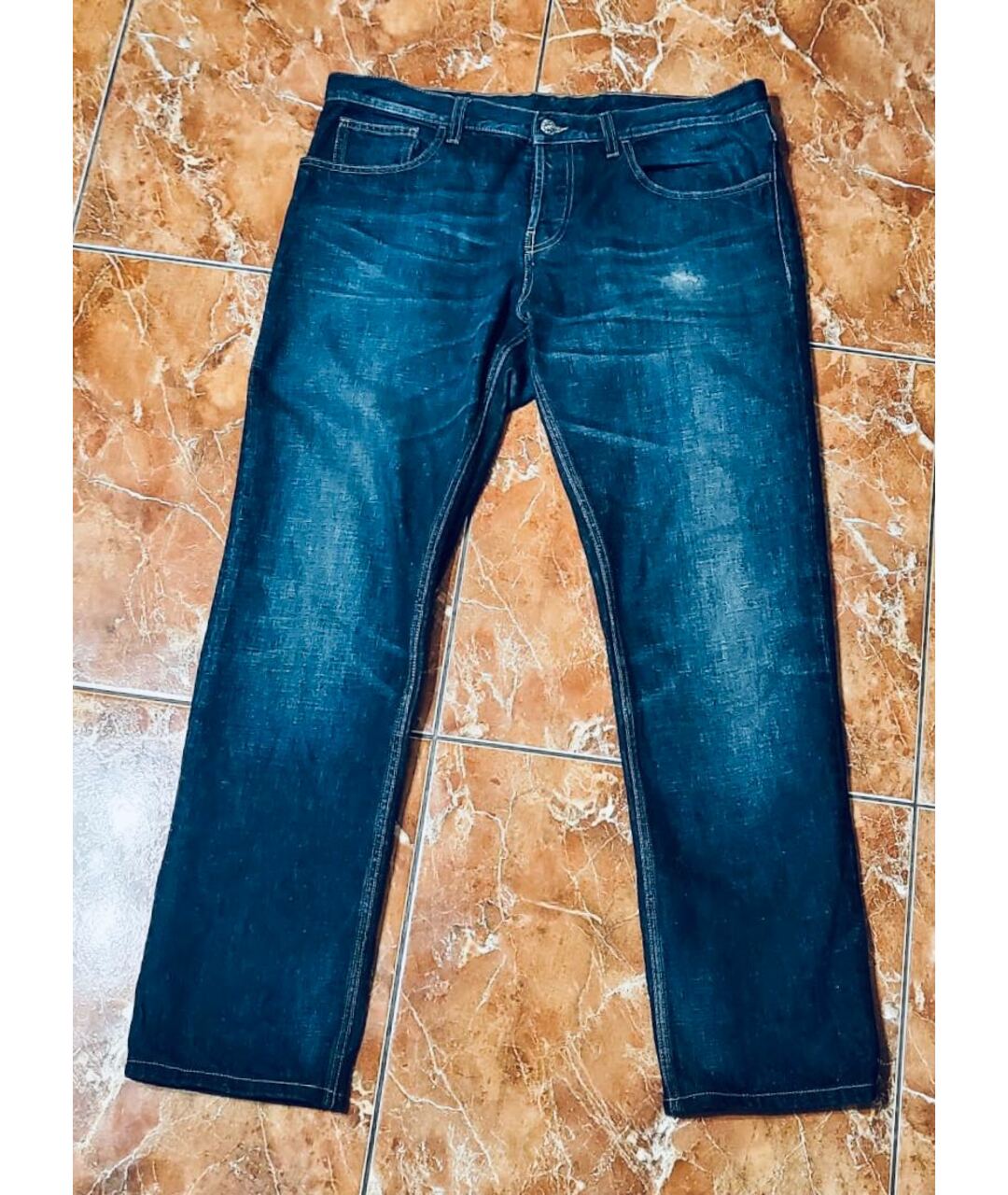 GUCCI Темно-синие хлопковые прямые джинсы, фото 7