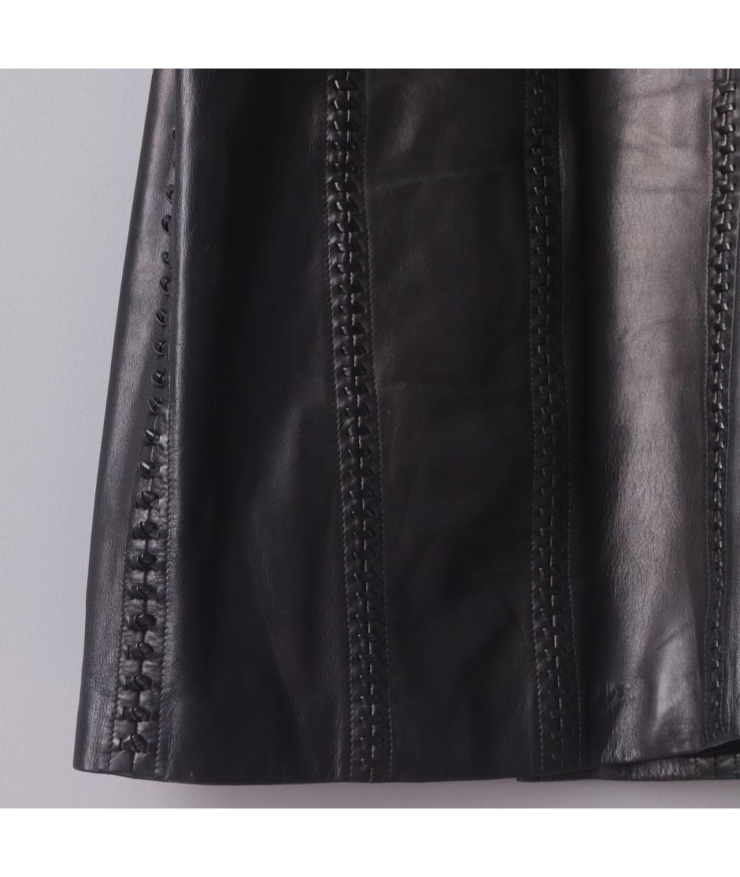 ALEXANDER MCQUEEN Черное кожаное коктейльное платье, фото 6