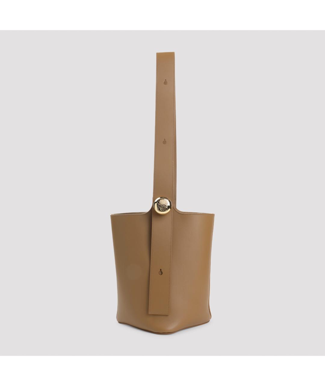 LOEWE Бежевая кожаная сумка через плечо, фото 3