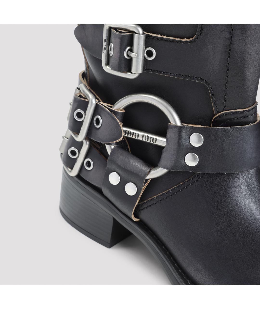 MIU MIU Черные кожаные сапоги, фото 6