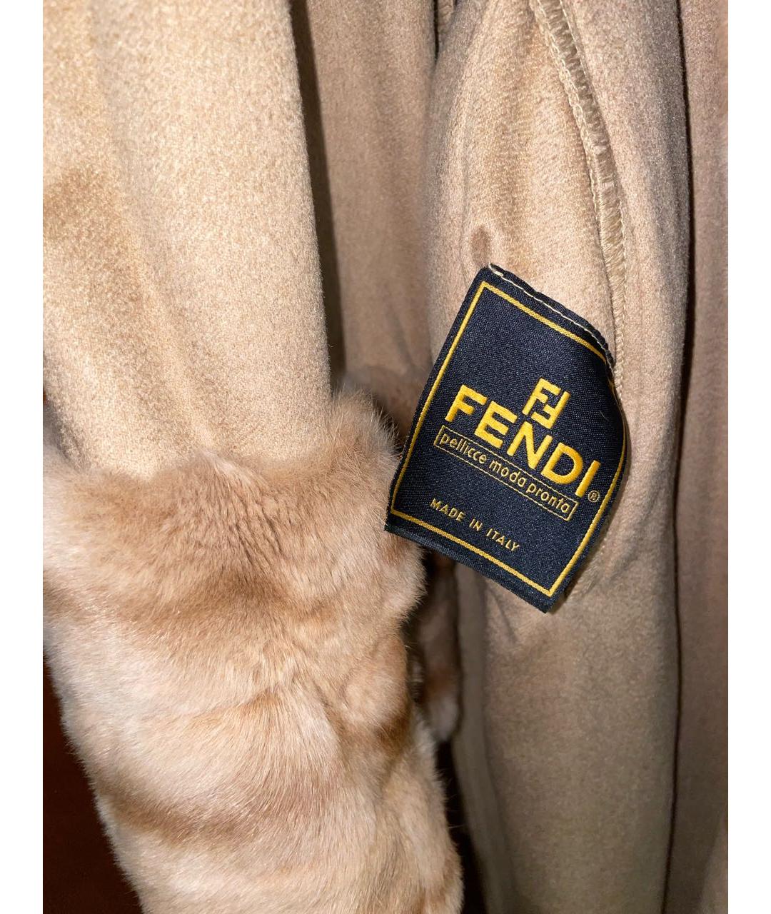 FENDI Бежевое кашемировое пальто, фото 5