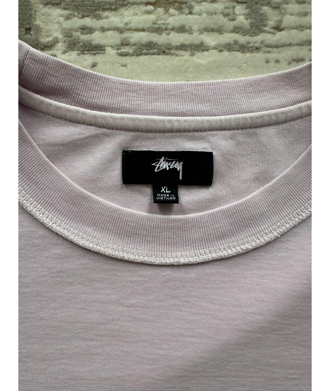 STUSSY Фиолетовая хлопковая футболка, фото 3