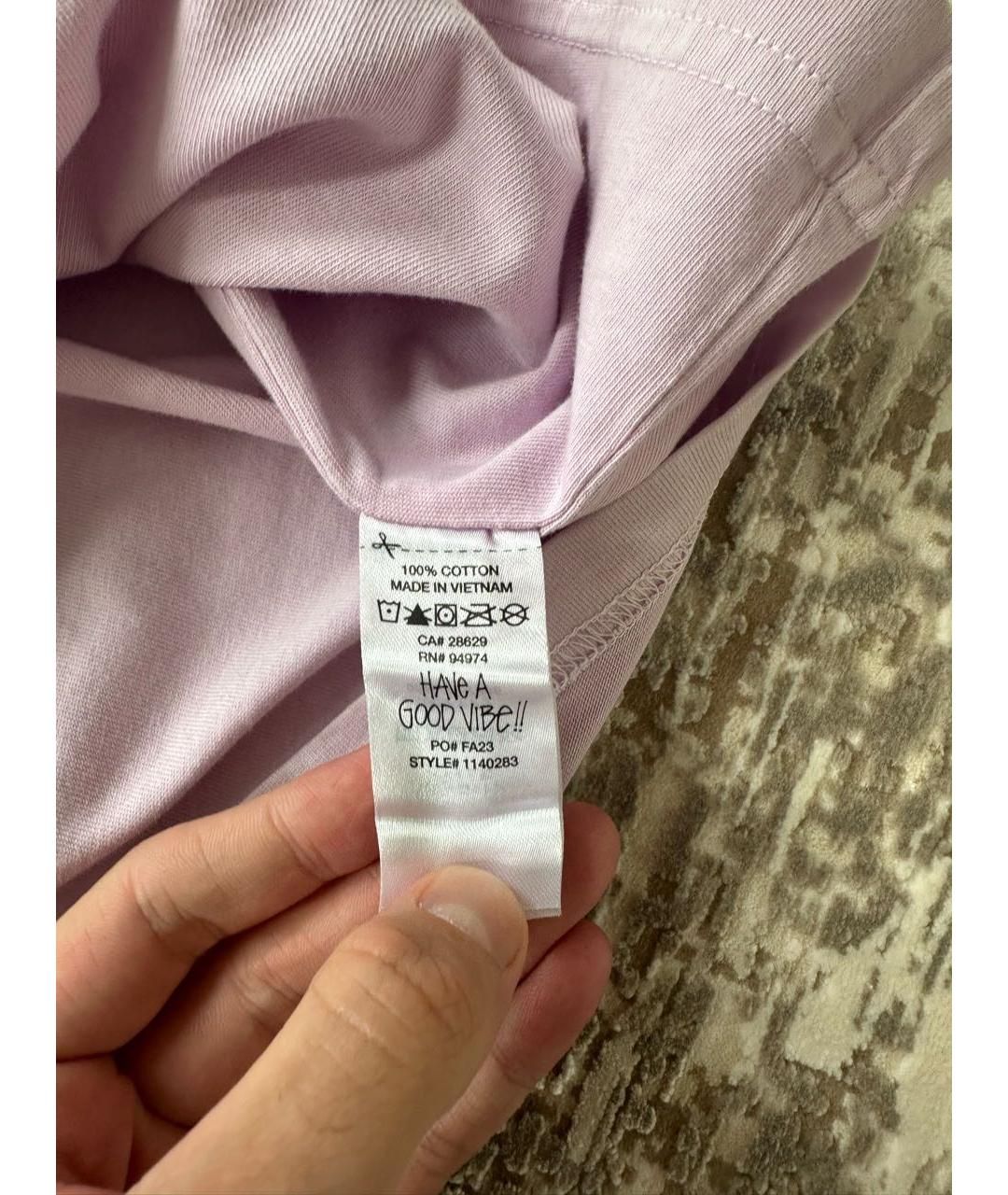 STUSSY Фиолетовая хлопковая футболка, фото 4