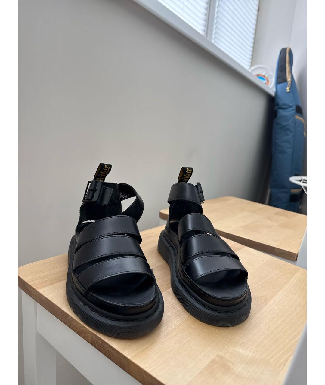 DR. MARTENS Черные кожаные сандалии, фото 3