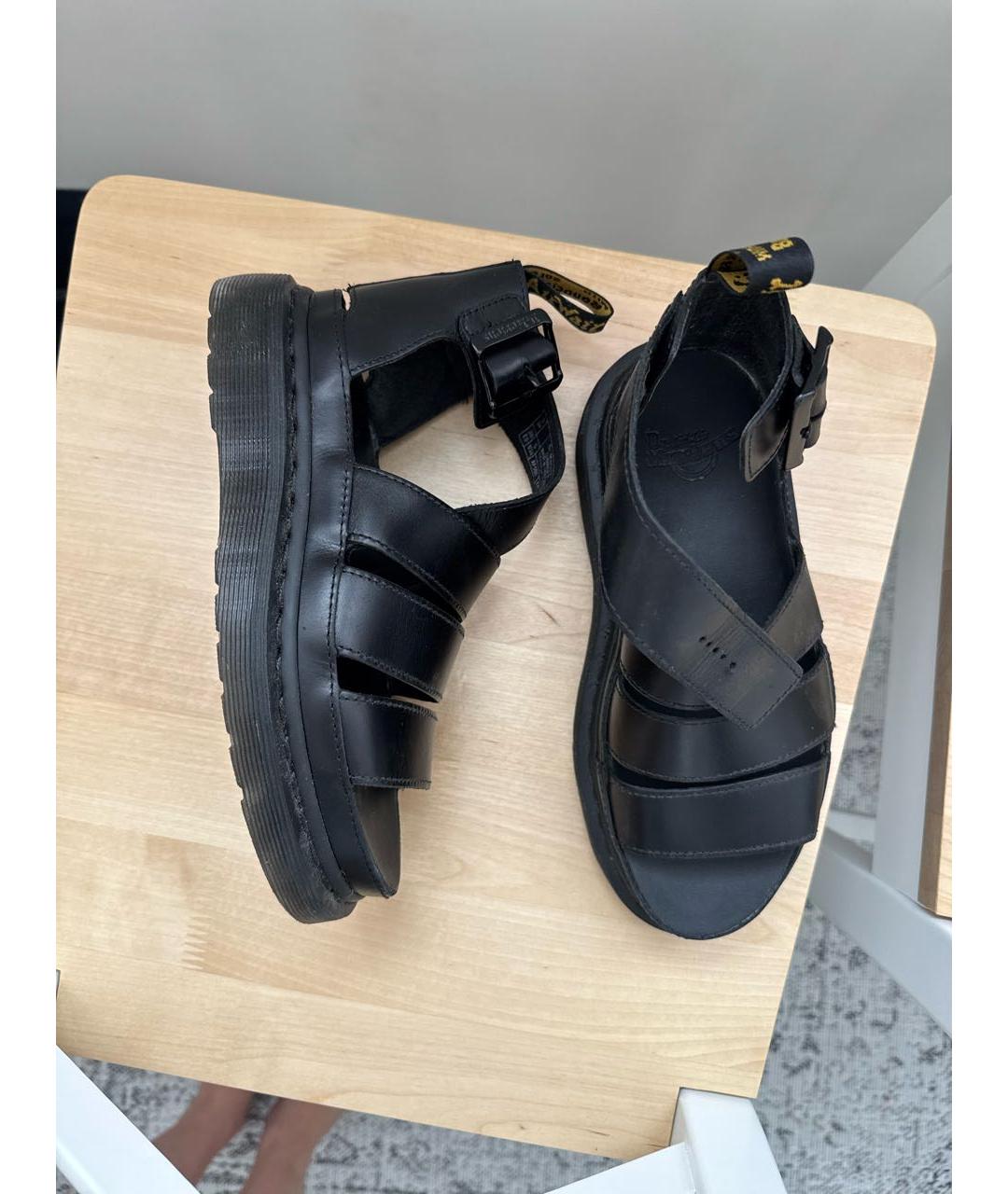 DR. MARTENS Черные кожаные сандалии, фото 2