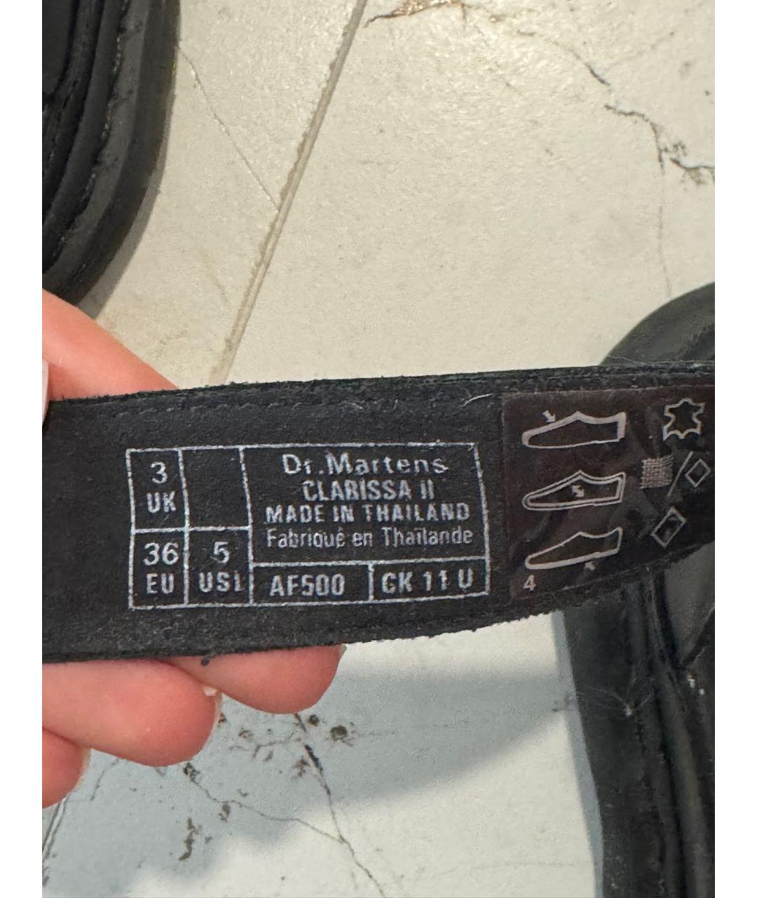 DR. MARTENS Черные кожаные сандалии, фото 6
