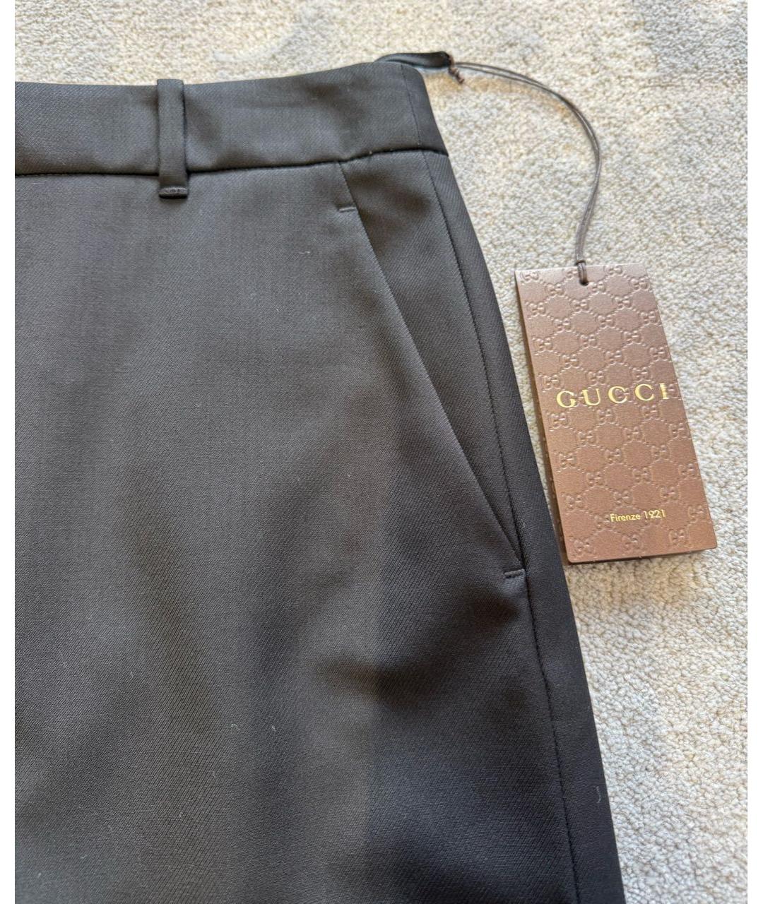 GUCCI Черная шерстяная юбка миди, фото 4