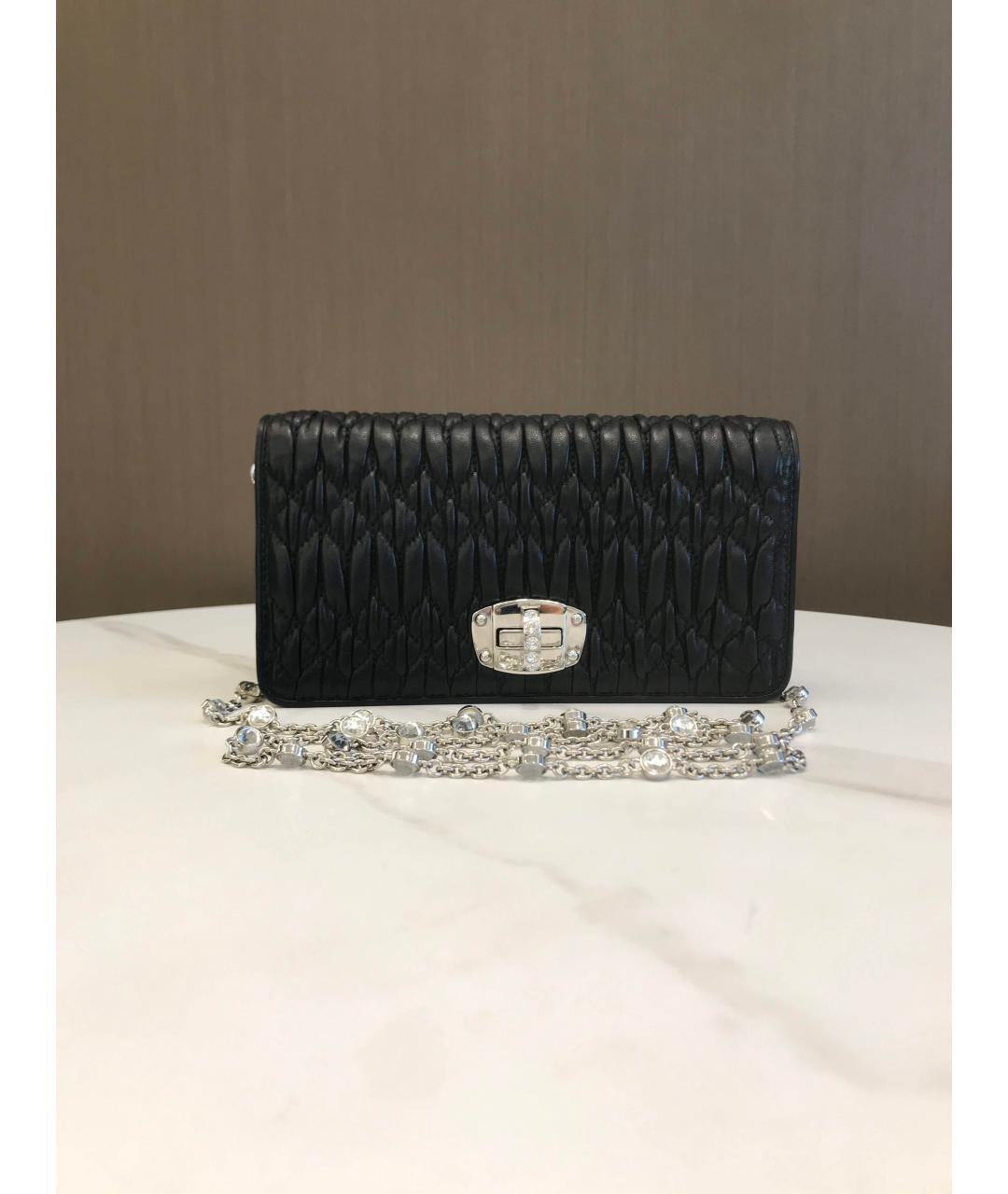 MIU MIU Черная кожаная сумка через плечо, фото 3