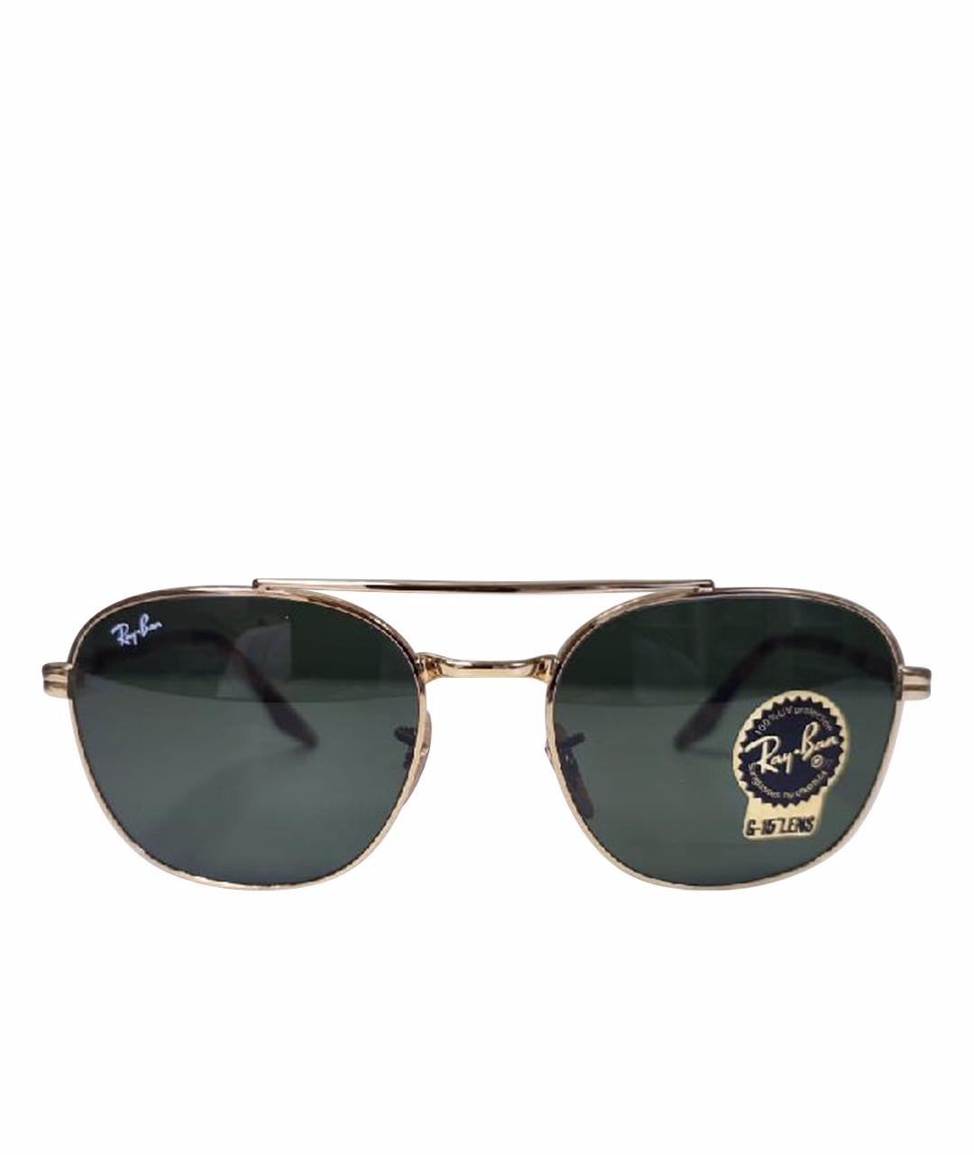 RAY BAN Золотые металлические солнцезащитные очки, фото 1