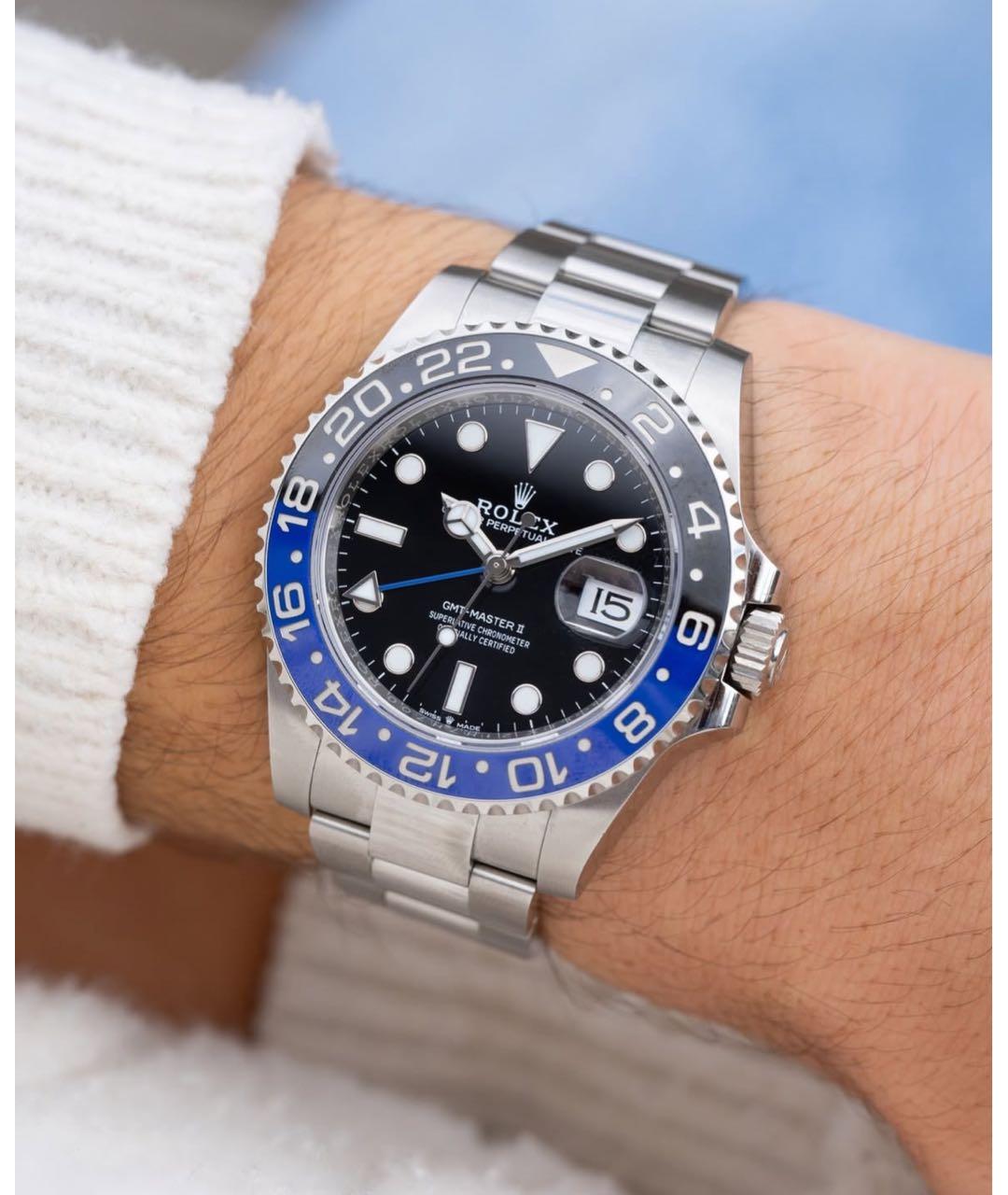 ROLEX Черные стальные часы, фото 8