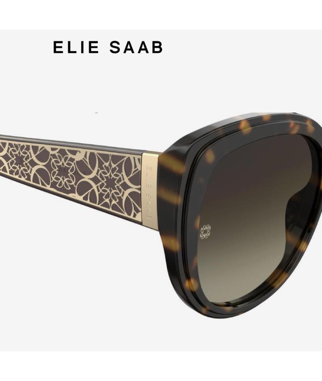 ELIE SAAB Коричневые пластиковые солнцезащитные очки, фото 3