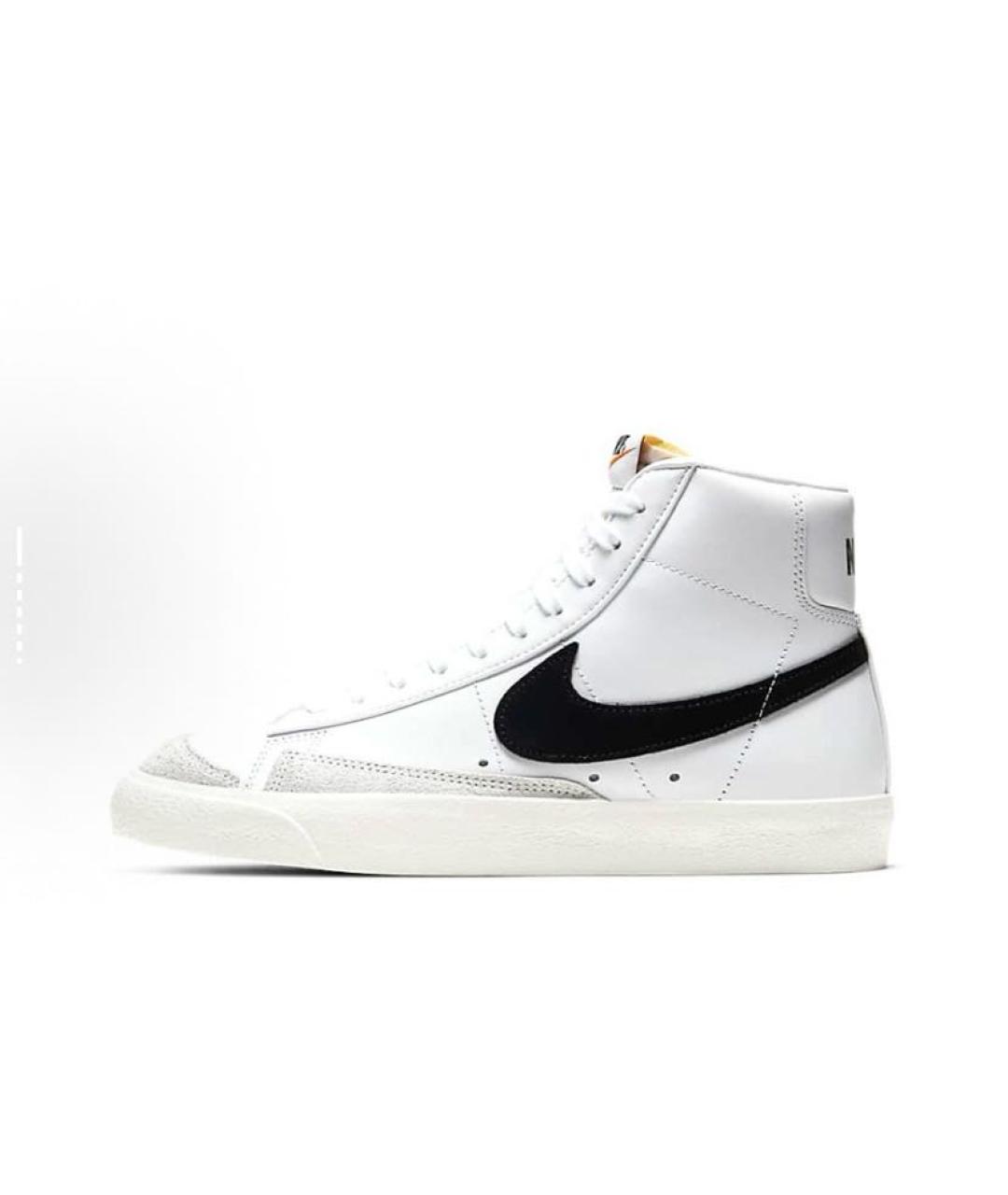 NIKE Белые кожаные высокие кроссовки / кеды, фото 7