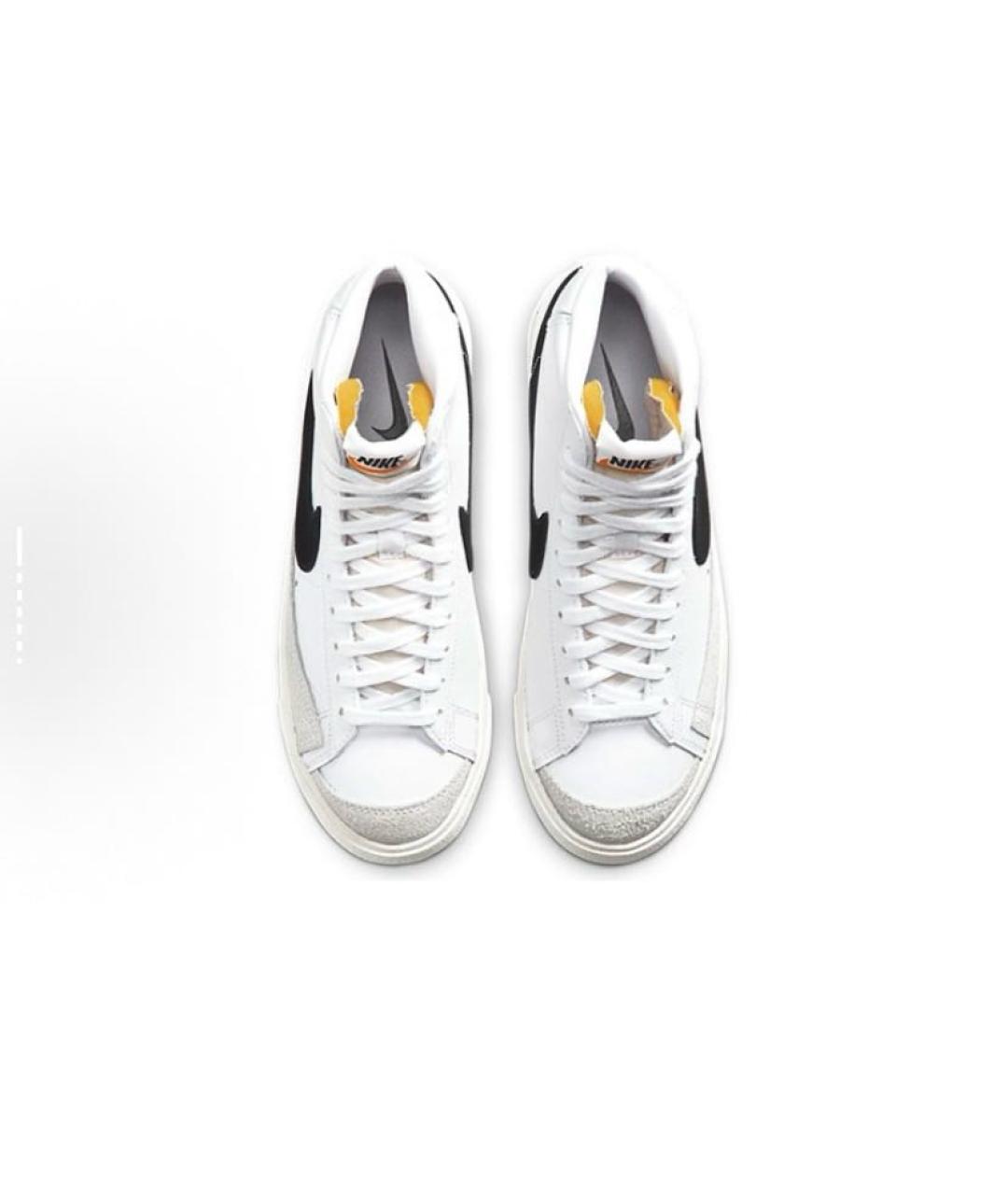 NIKE Белые кожаные высокие кроссовки / кеды, фото 4