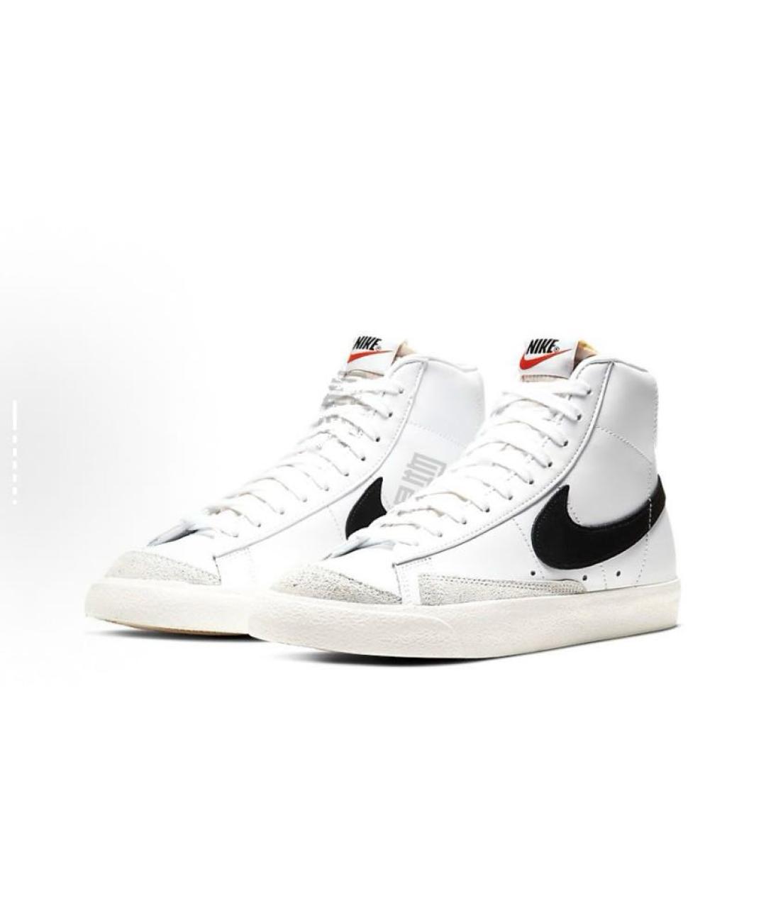 NIKE Белые кожаные высокие кроссовки / кеды, фото 3