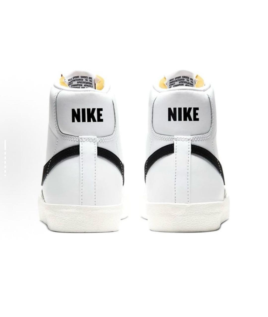 NIKE Белые кожаные высокие кроссовки / кеды, фото 5