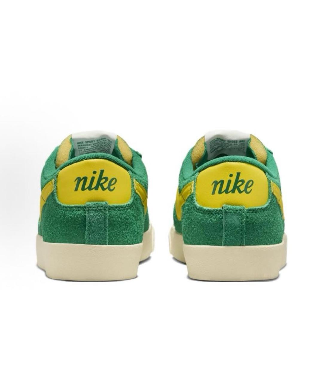 NIKE Зеленые замшевые низкие кроссовки / кеды, фото 5