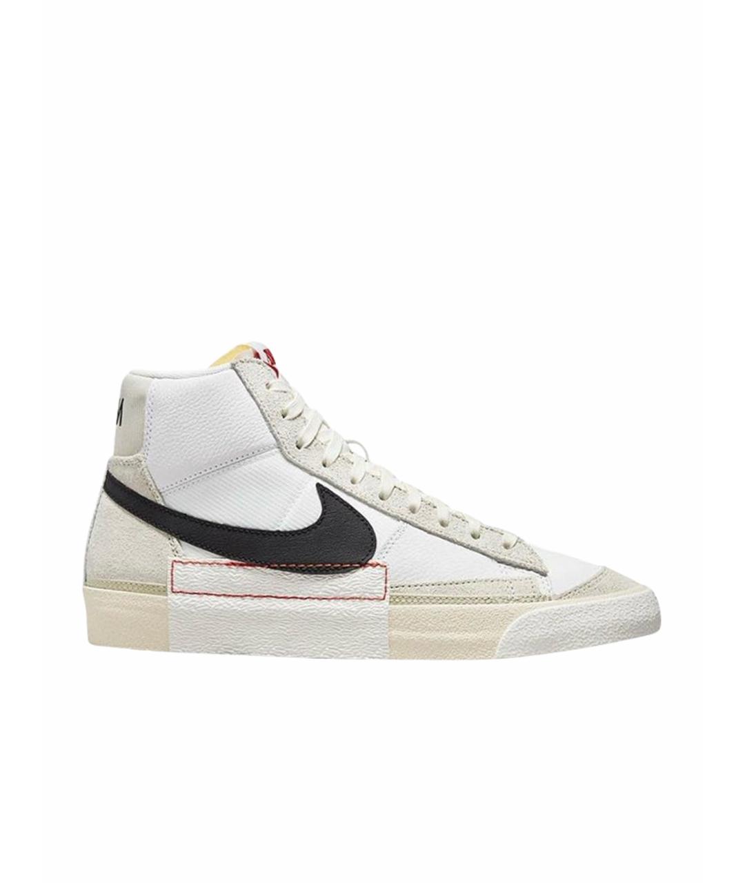 NIKE Белые кожаные высокие кроссовки / кеды, фото 1