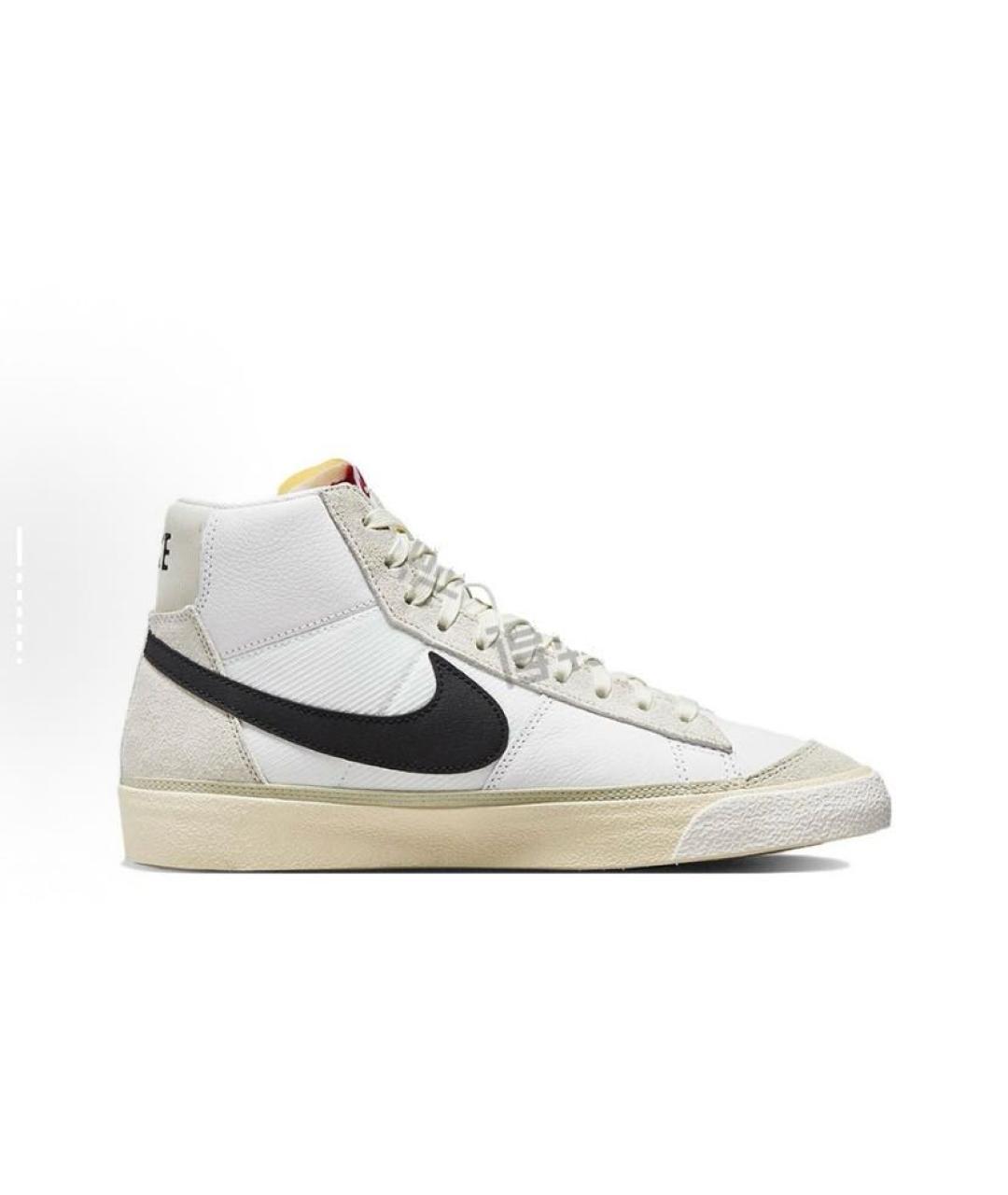 NIKE Белые кожаные высокие кроссовки / кеды, фото 2
