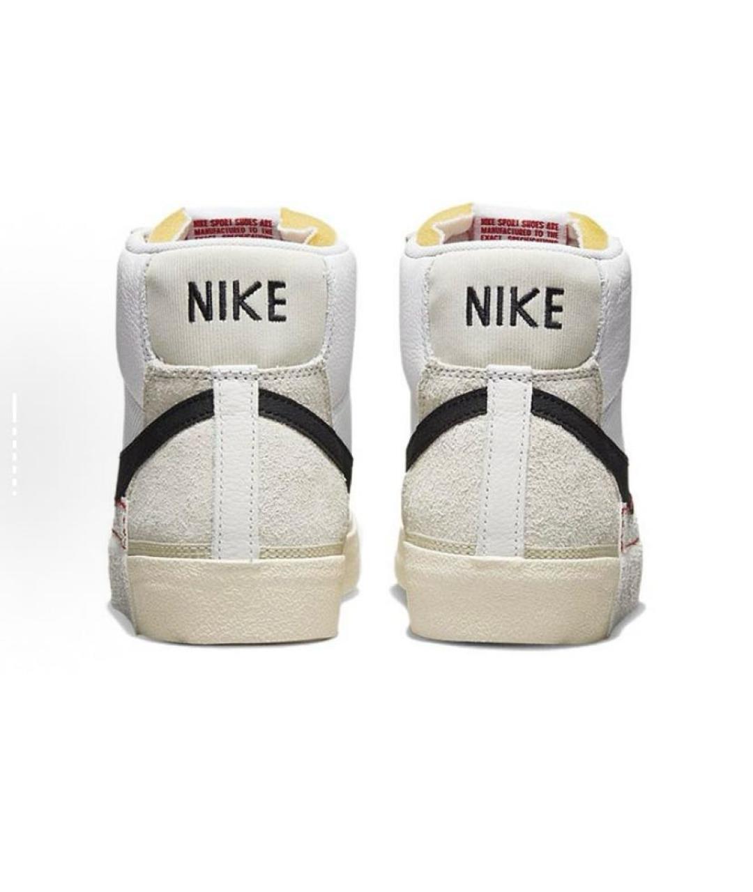 NIKE Белые кожаные высокие кроссовки / кеды, фото 5