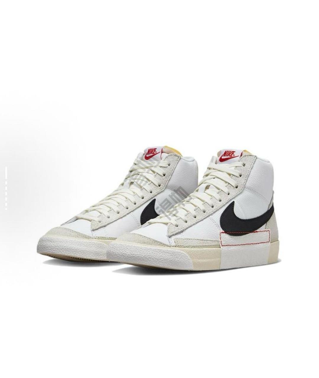 NIKE Белые кожаные высокие кроссовки / кеды, фото 3