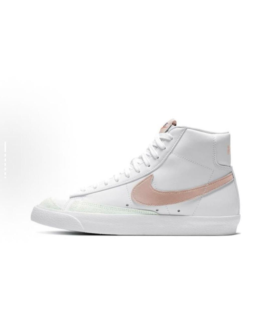 NIKE Белые кожаные высокие кроссовки / кеды, фото 2