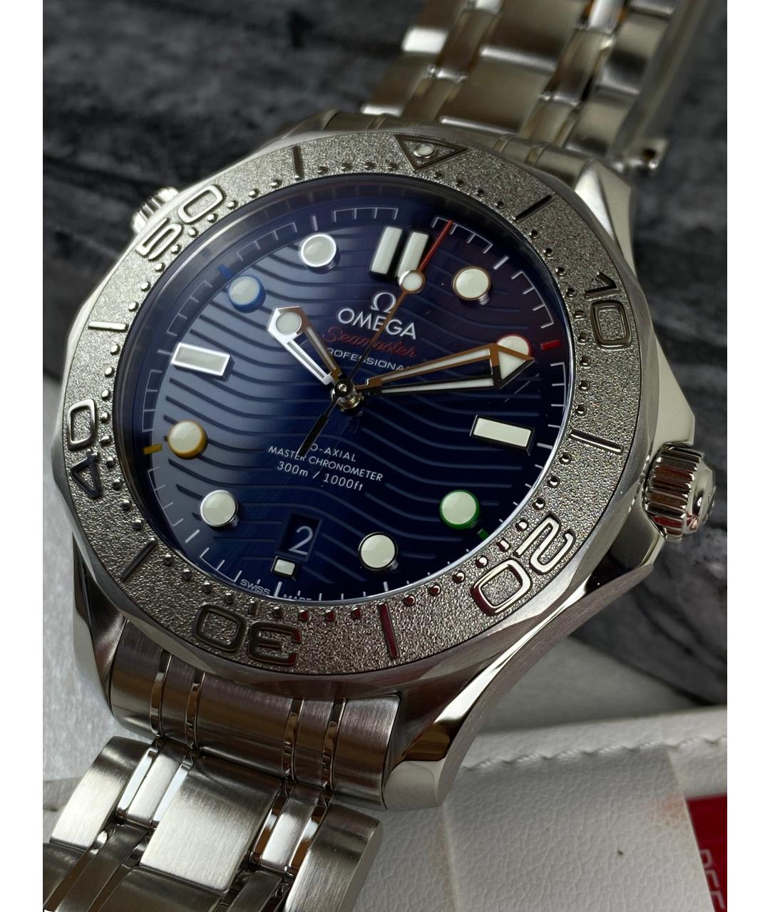 OMEGA Серебряные стальные часы, фото 2