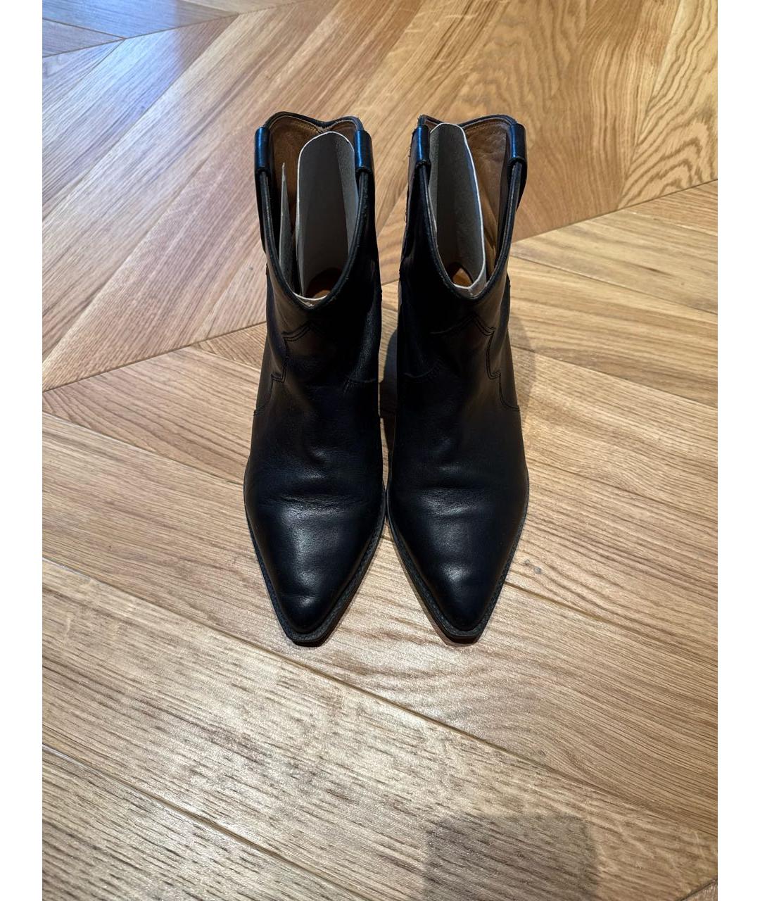 ISABEL MARANT Черные кожаные полусапоги, фото 2