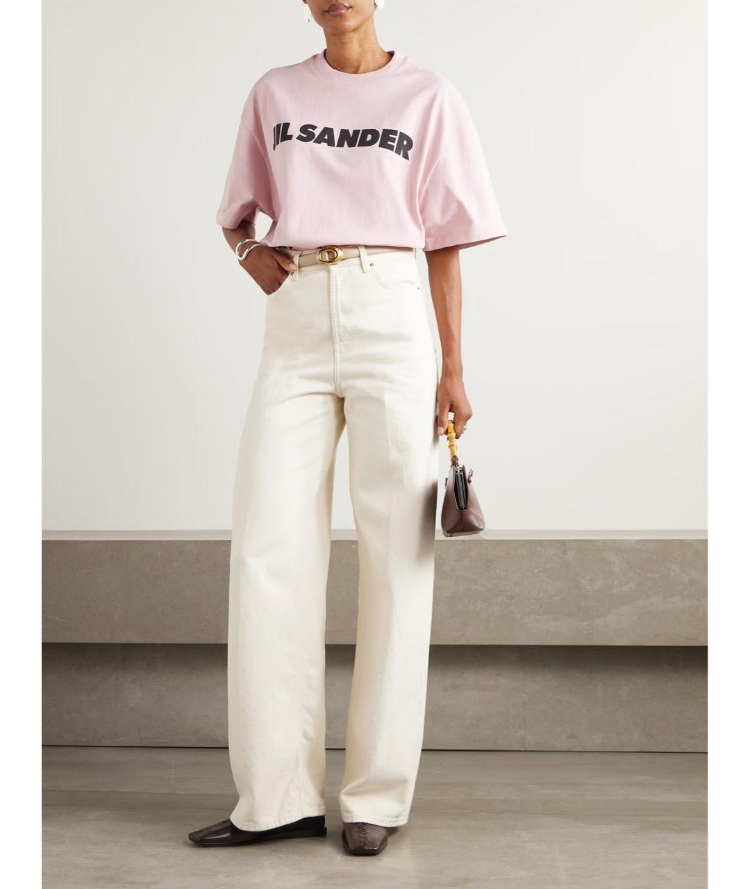 JIL SANDER Розовая хлопковая футболка, фото 8