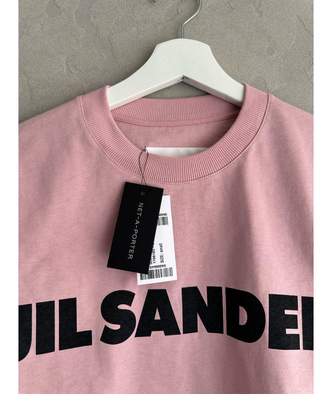 JIL SANDER Розовая хлопковая футболка, фото 3