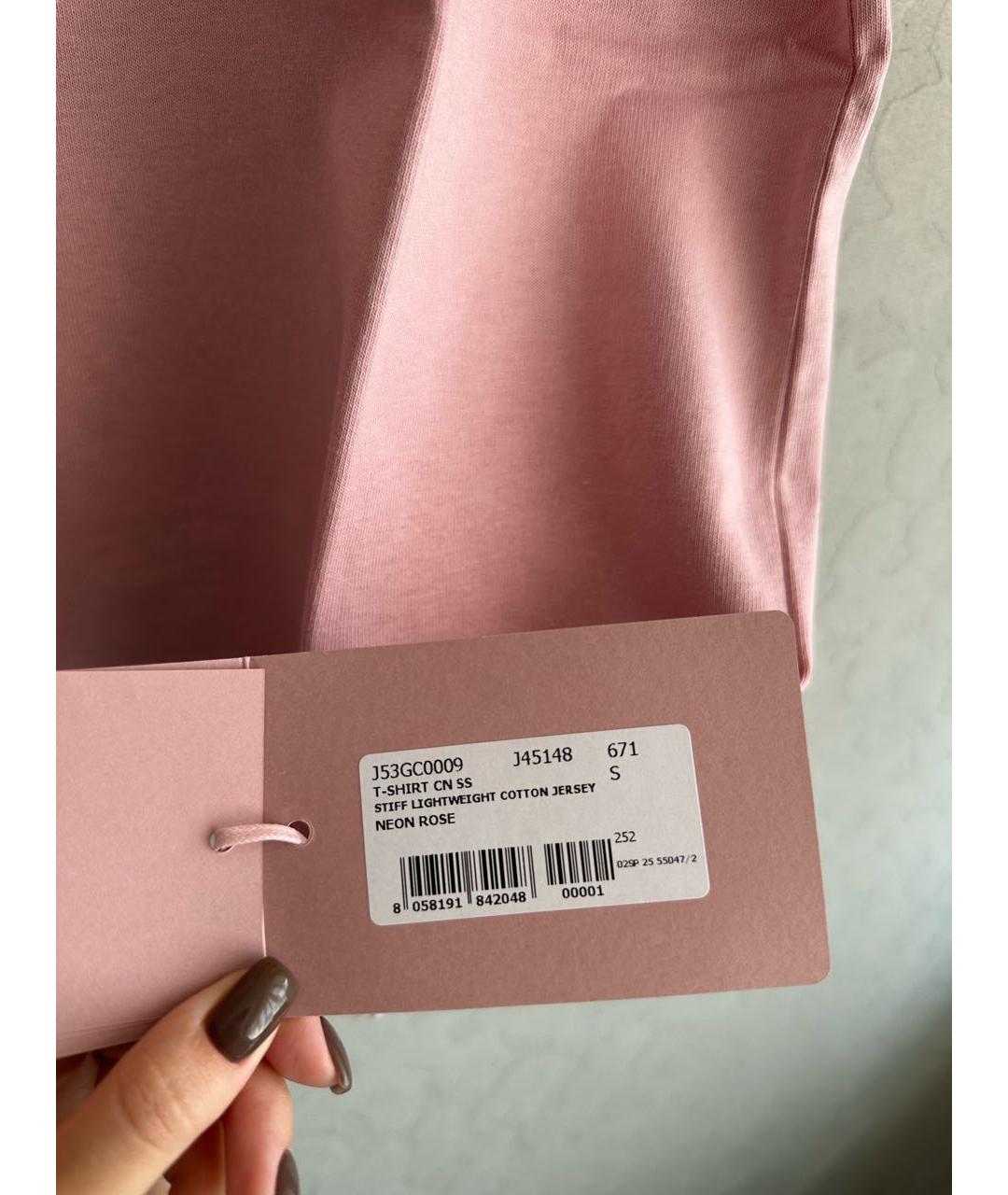 JIL SANDER Розовая хлопковая футболка, фото 4