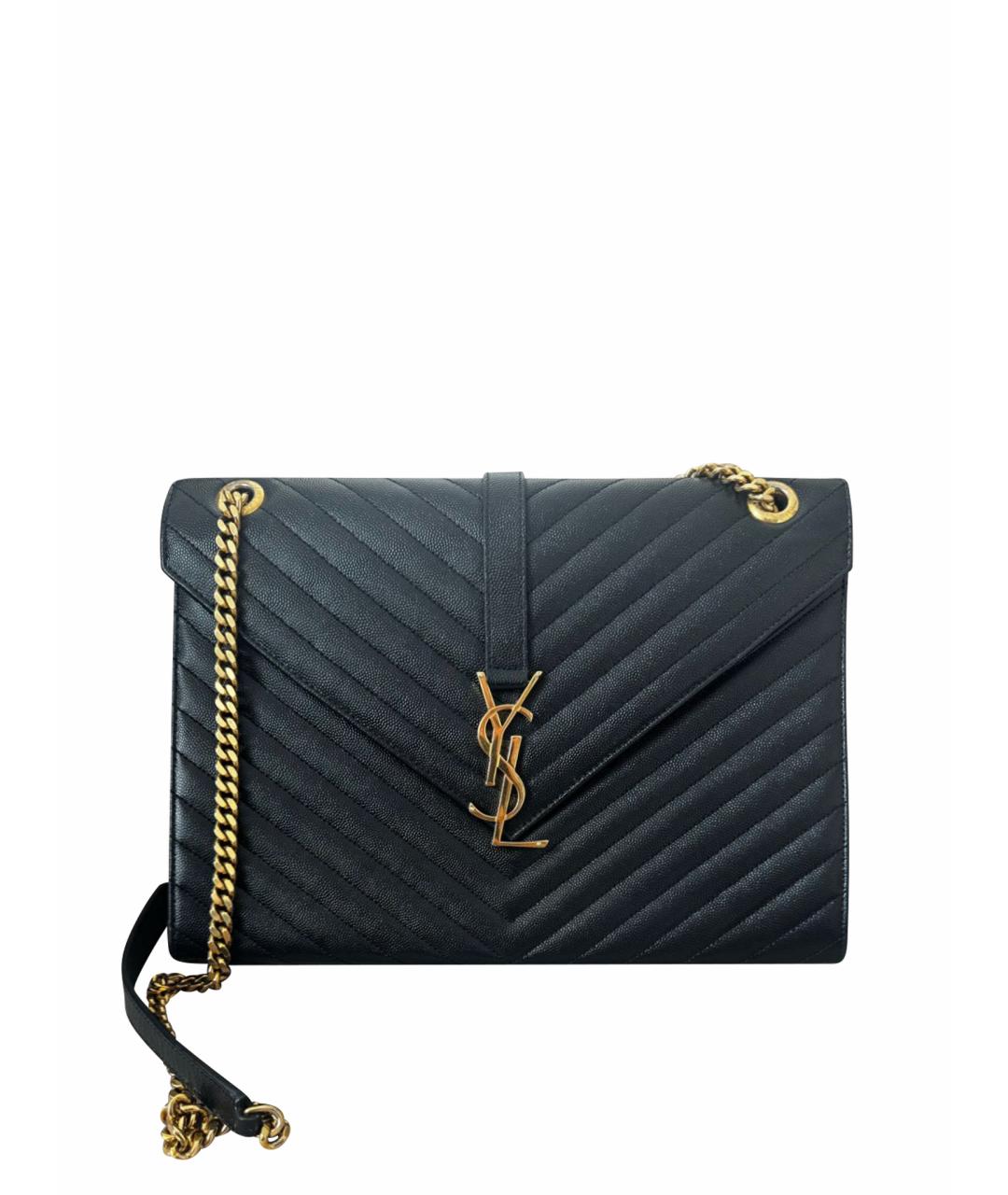 SAINT LAURENT Черная кожаная сумка через плечо, фото 1