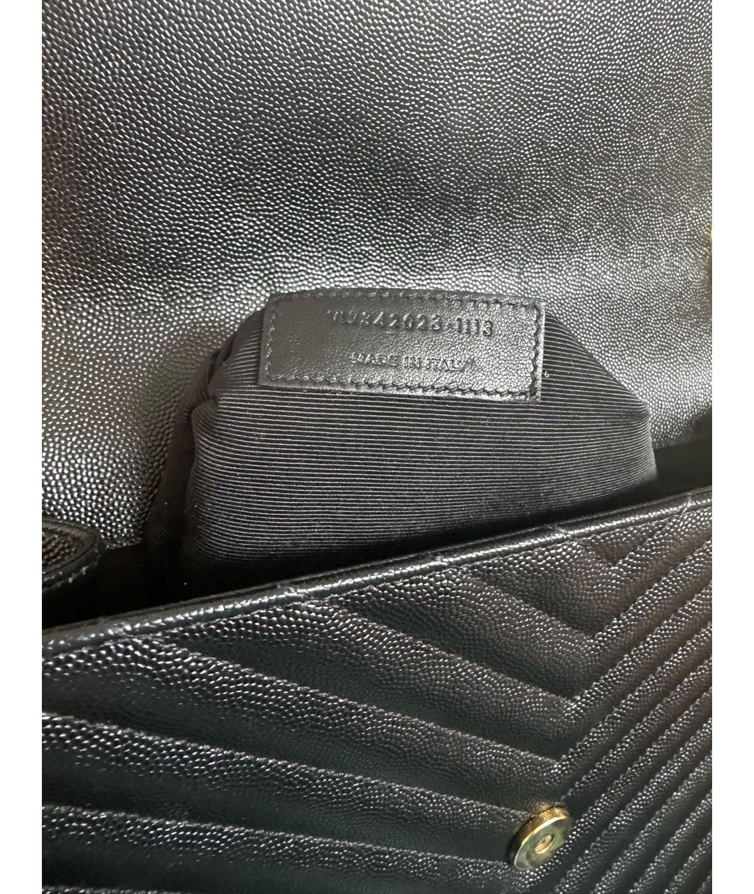 SAINT LAURENT Черная кожаная сумка через плечо, фото 2