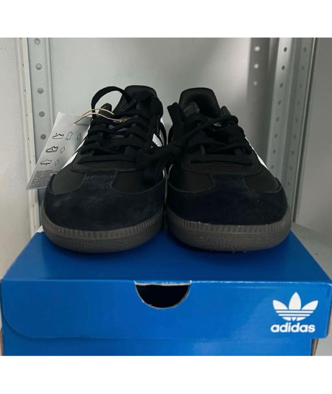 ADIDAS Черные низкие кроссовки / кеды из искусственной кожи, фото 2
