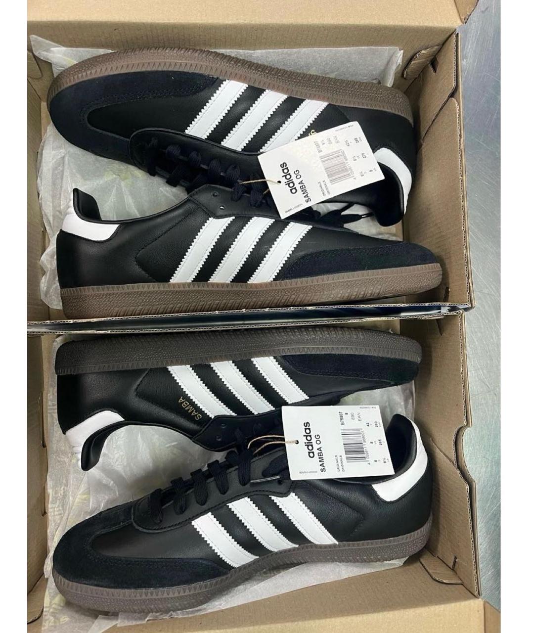 ADIDAS Черные низкие кроссовки / кеды из искусственной кожи, фото 4