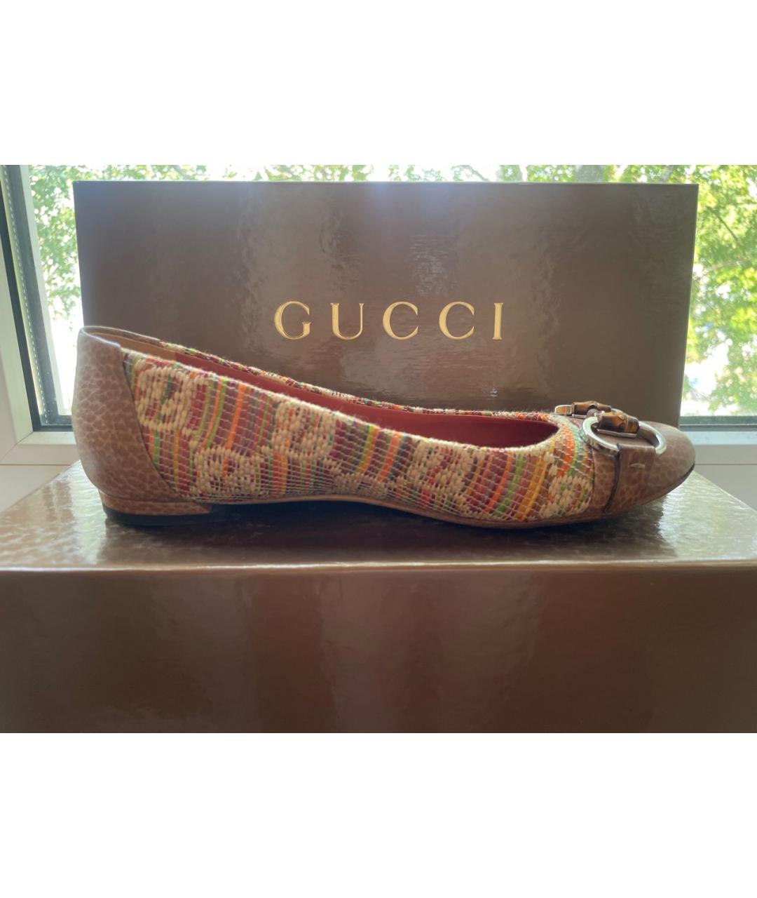 GUCCI Мульти кожаные балетки, фото 5
