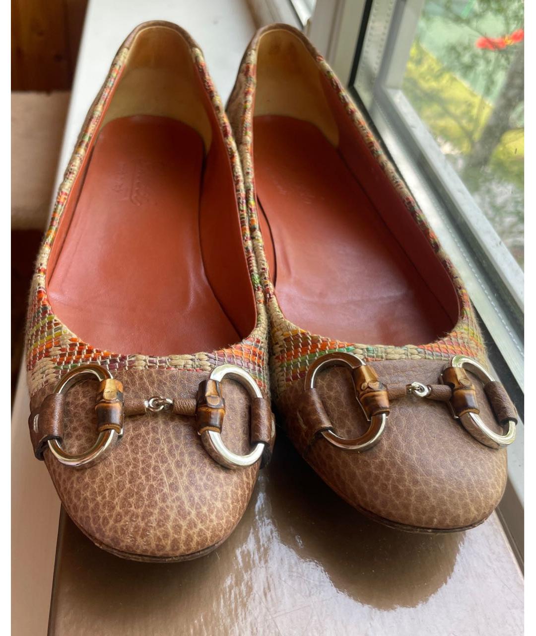 GUCCI Мульти кожаные балетки, фото 2