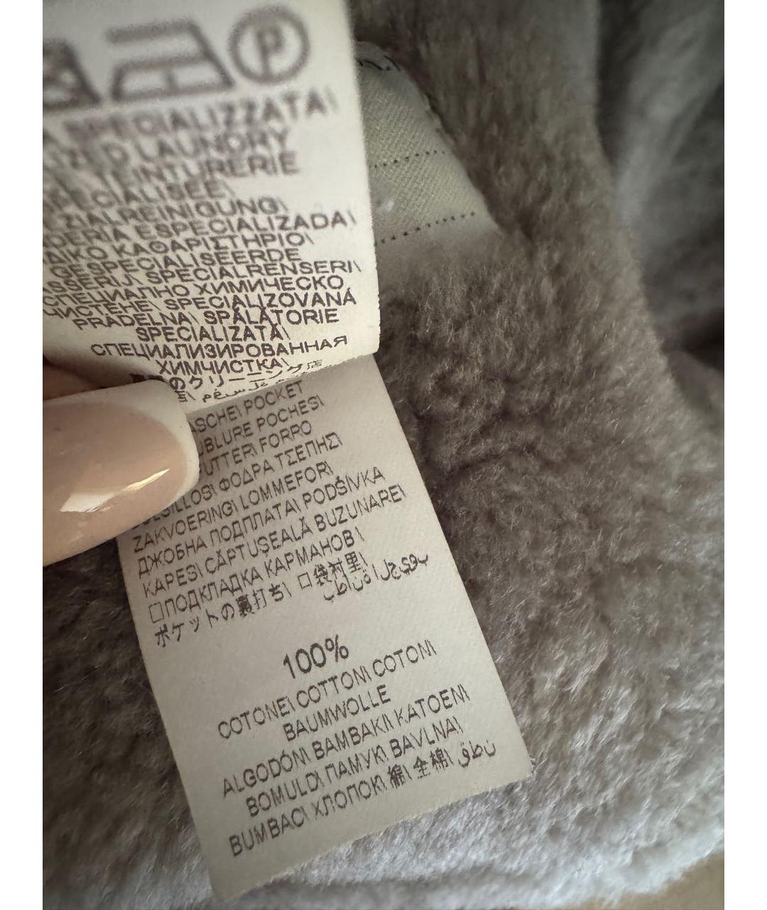 BRUNELLO CUCINELLI Серая кожаная дубленка/шуба, фото 7